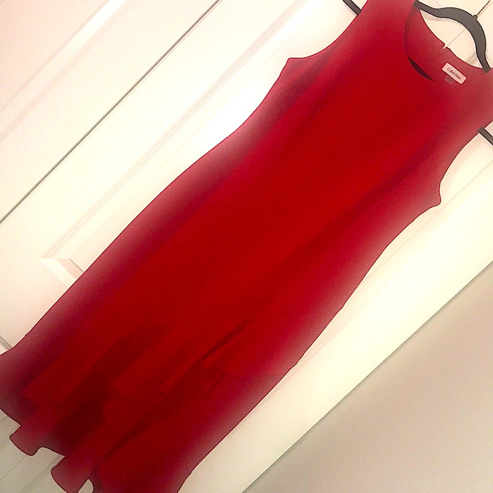 Red ruffle dress